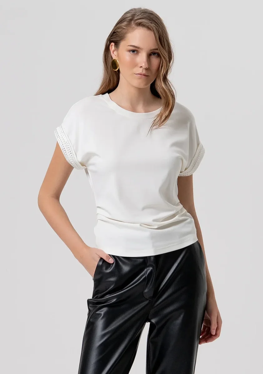 Top regular con applicazioni luminose Donna - Fracomina - immagine 2